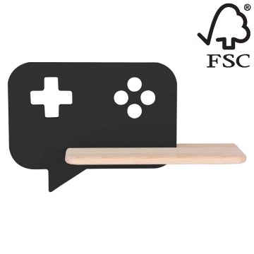 Appllique murale étagère LED enfant CONSOLE LED/5W/230V Noire - certifié FSC