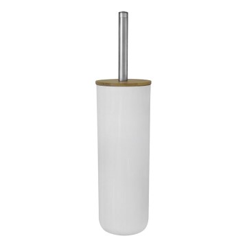 Aqualine - Brosse de toilette sur pied blanc/bambou