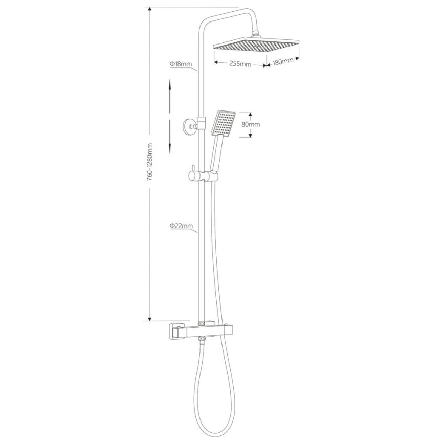 Aqualine - Colonne de douche avec robinet thermostatique TALIA chrome brillant