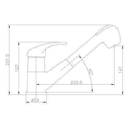 Aqualine - Mitigeur d'évier KASIOPEA 20 cm chrome brillant