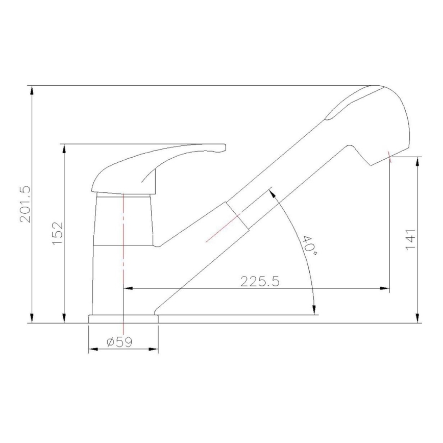 Aqualine - Mitigeur d'évier KASIOPEA 20 cm chrome brillant