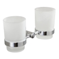 Aqualine - Porte-brosse à dents mural SAMBA blanc de lait verre/chrome brillant