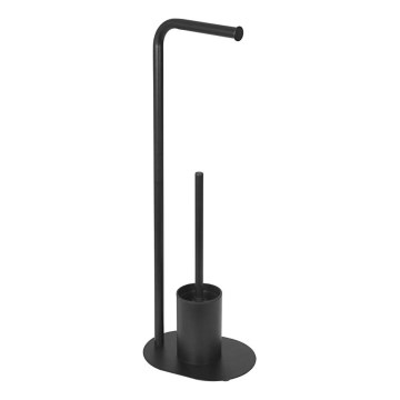 Aqualine - Porte-papier et porte-brosse de toilettes SAMBA noir