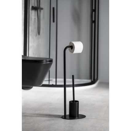 Aqualine - Porte-papier et porte-brosse de toilettes SAMBA noir