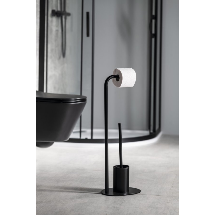 Aqualine - Porte-papier et porte-brosse de toilettes SAMBA noir
