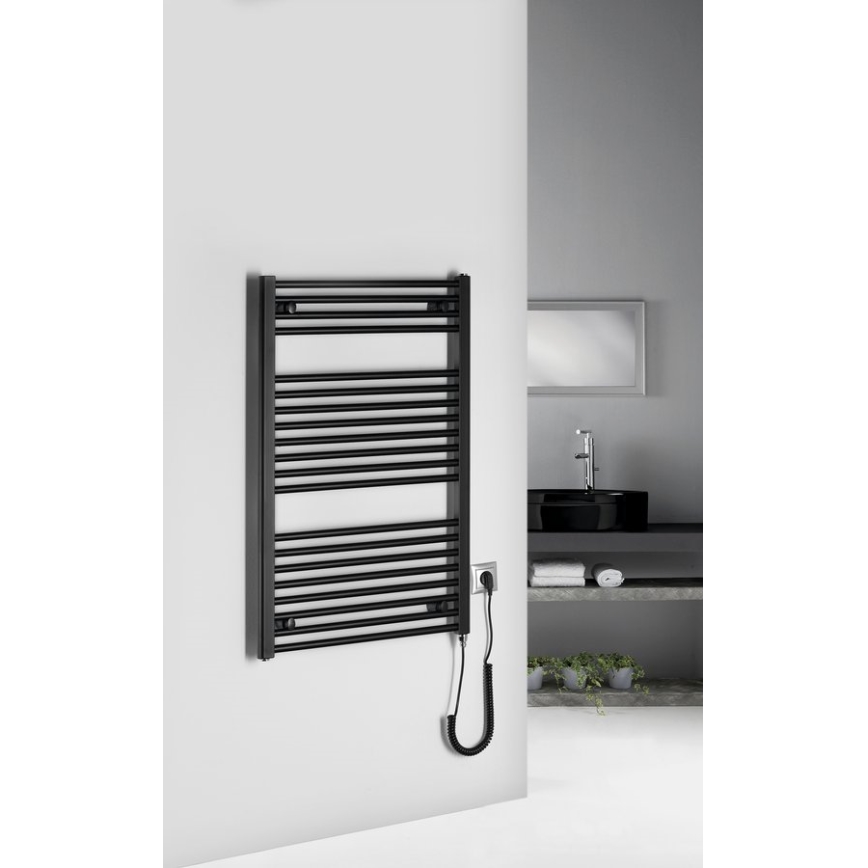 Aqualine - Radiateur électrique de salle de bains DIRECT-E 400 W 96 x 60 cm noir mat