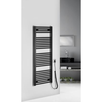 Aqualine - Radiateur électrique de salle de bains DIRECT-E 400W 132x45 cm noir mat