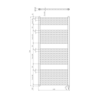 Aqualine - Radiateur électrique de salle de bains DIRECT-E 400W 132x45 cm noir mat