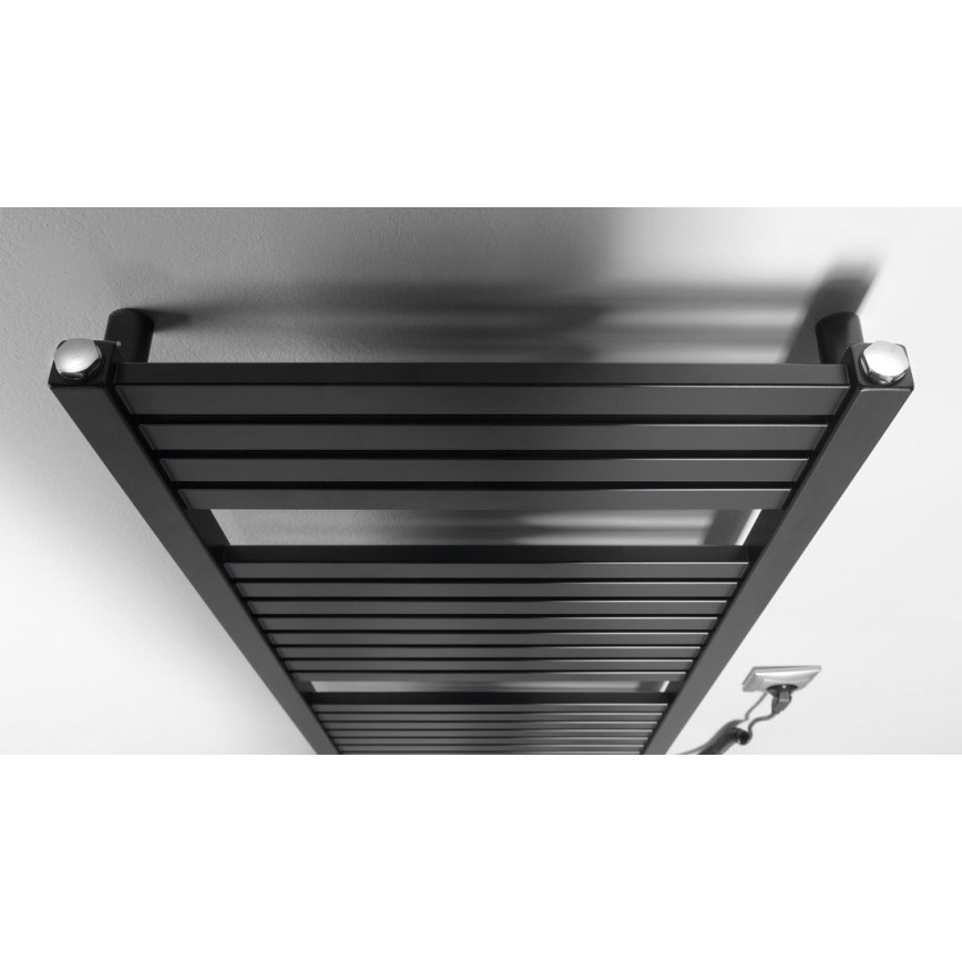 Aqualine - Radiateur électrique de salle de bains TONDI-E 300W/230V 97 cm noir mat droit