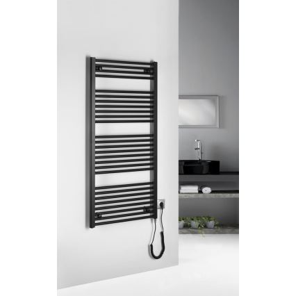 Aqualine - Radiateur électrique pour salle de bains DIRECT-E 600 W 132 x 60 cm noir mat