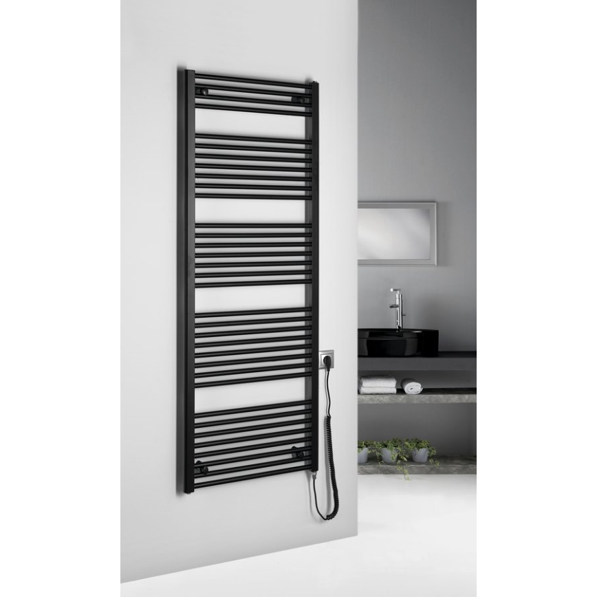 Aqualine - Radiateur électrique pour salle de bains DIRECT-E 800 W 168 x 60 cm noir mat