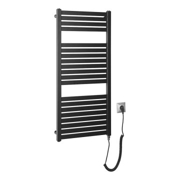 Aqualine - Radiateur électrique pour salle de bains TONDI-E 300 W 97 x 45 cm, noir mat