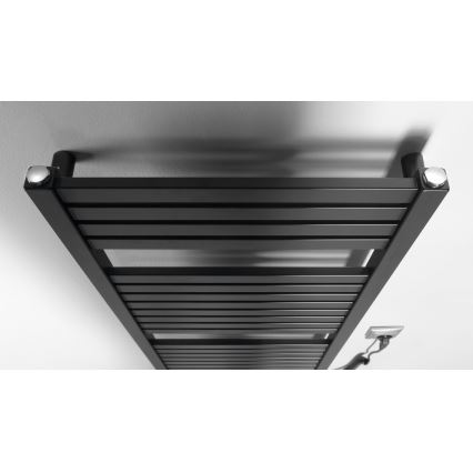 Aqualine - Radiateur électrique pour salle de bains TONDI-E 300 W 97 x 45 cm, noir mat