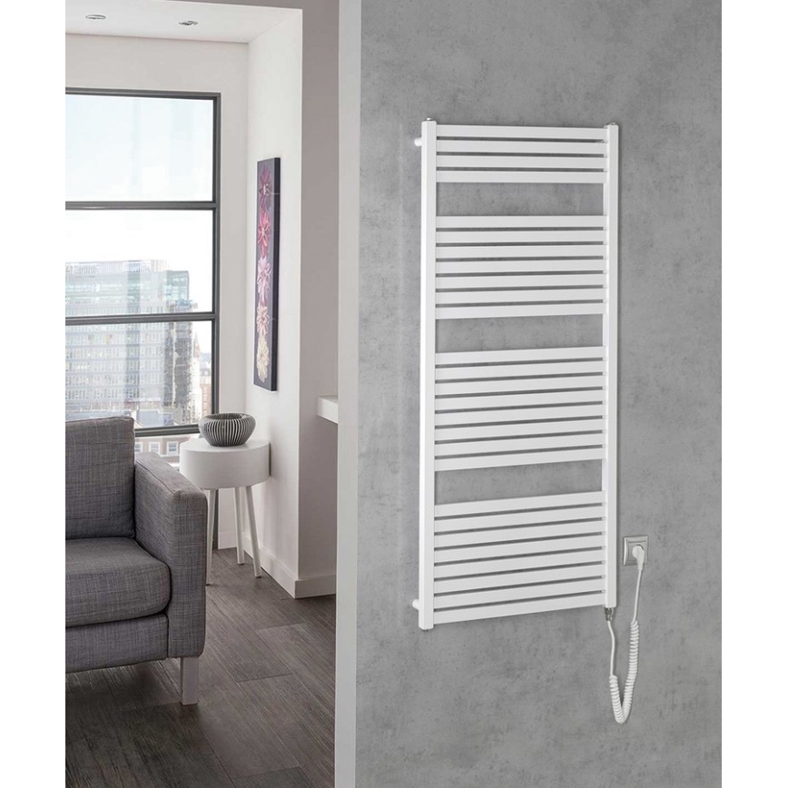 Aqualine - Radiateur électrique pour salle de bains TONDI-E 600 W 133 x 60 cm blanc