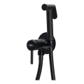 Aqualine - Robinet de bidet avec douchette pour installation encastrée mat noir
