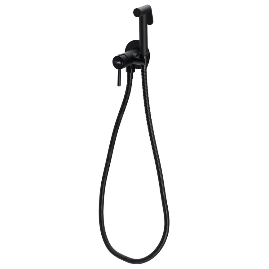 Aqualine - Robinet de bidet avec douchette pour installation encastrée mat noir