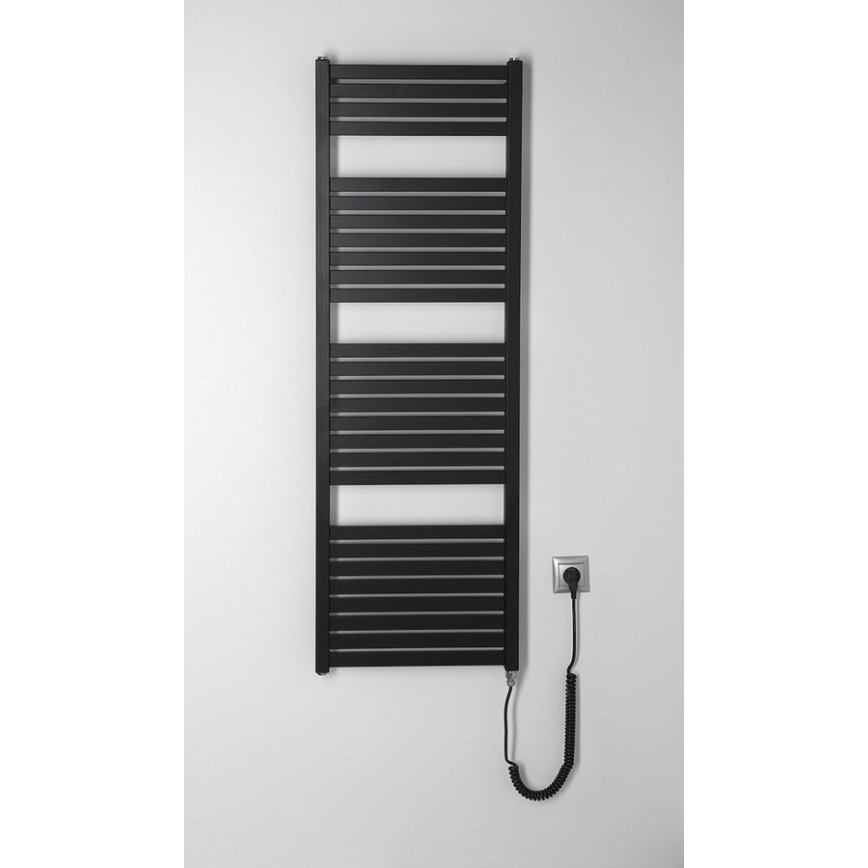 Aqualine - Sèche-serviettes électrique TONDI-E 500 W 133 x 45 cm noir mat