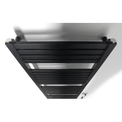 Aqualine - Sèche-serviettes électrique TONDI-E 500 W 133 x 45 cm noir mat