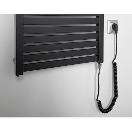 Aqualine - Sèche-serviettes électrique TONDI-E 500 W 133 x 45 cm noir mat