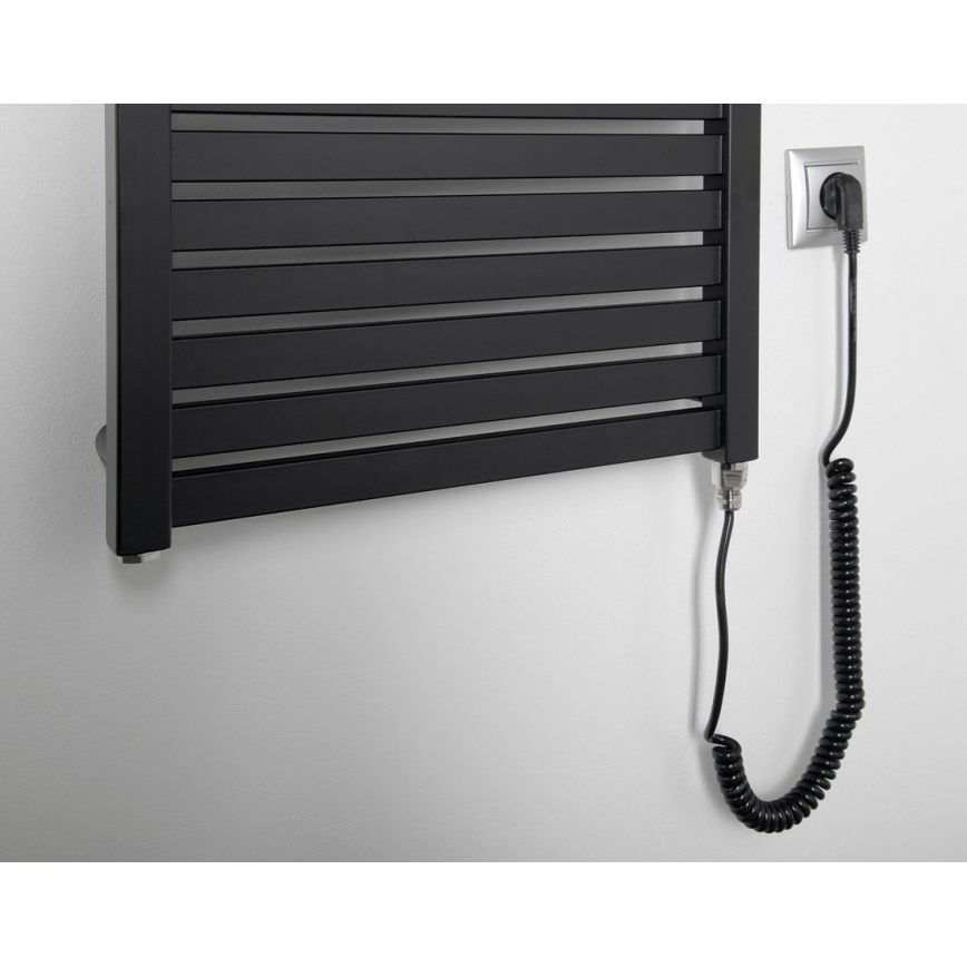 Aqualine - Sèche-serviettes électrique TONDI-E 500 W 133 x 45 cm noir mat