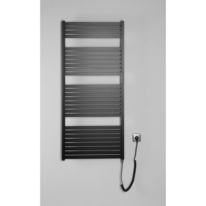 Aqualine - Sèche-serviettes électrique TONDI-E 600W 133x60 cm noir mat
