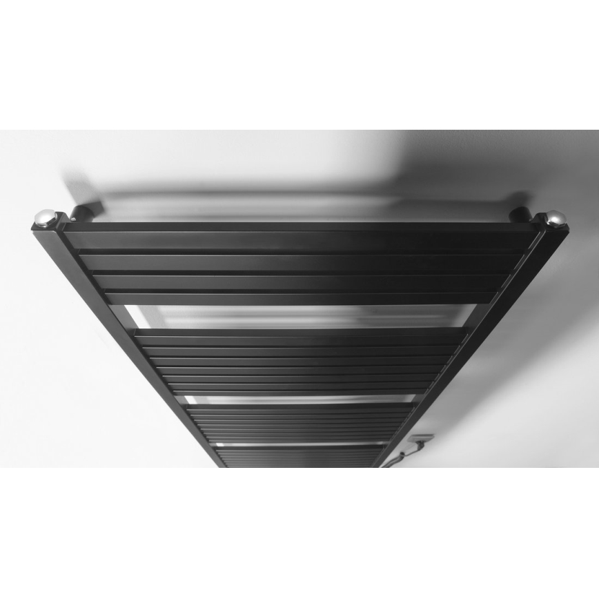 Aqualine - Sèche-serviettes électrique TONDI-E 600W 133x60 cm noir mat