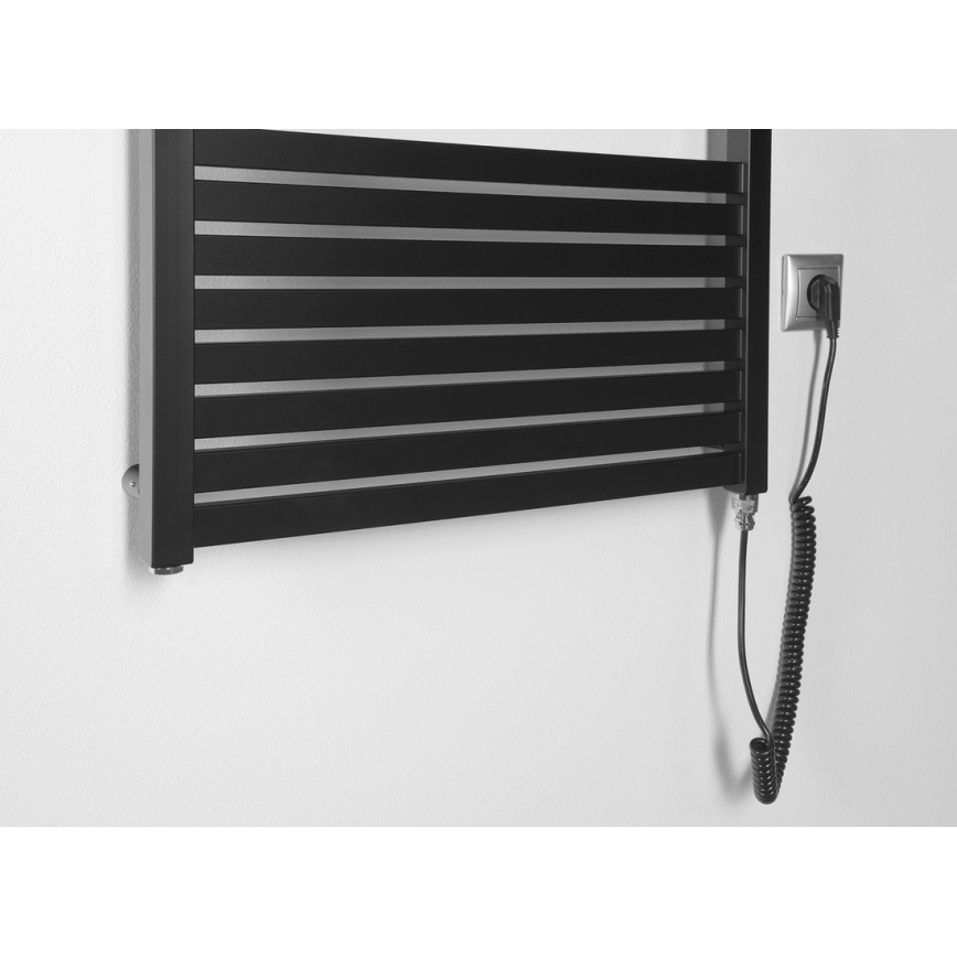 Aqualine - Sèche-serviettes électrique TONDI-E 600W 133x60 cm noir mat