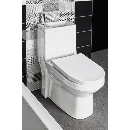Aqualine - WC combiné HYGIE avec lavabo, céramique/blanc