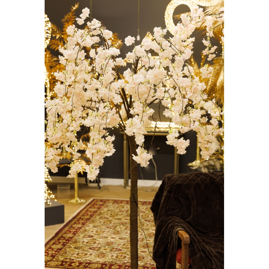 Arbre artificiel décoratif de Noël ARBRE CERISIER 84xLED/230V 1,7 m cerise