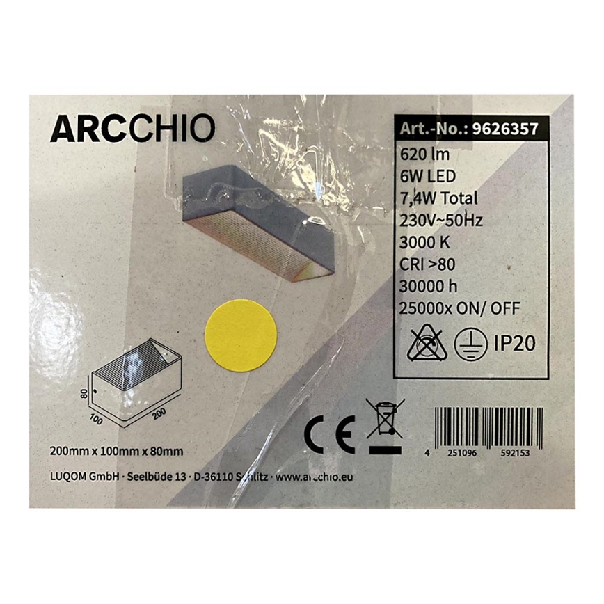 Arcchio - Applique murale KARAM LED/6W/230V