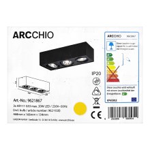 Arcchio - Plafonnier LED DWIGHT 3xG53/20W/230V