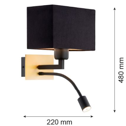 Argon 1041 - Applique murale LED BILL 1xE27/15W/230V + LED/4,5W