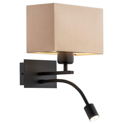 Argon 1043 - Applique murale LED BILL 1xE27/15W/230V + LED/4,5W beige/noir