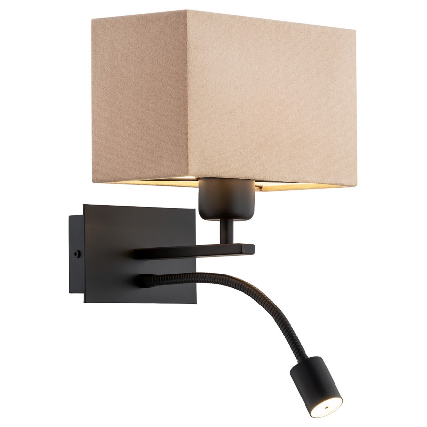 Argon 1043 - Applique murale LED BILL 1xE27/15W/230V + LED/4,5W beige/noir