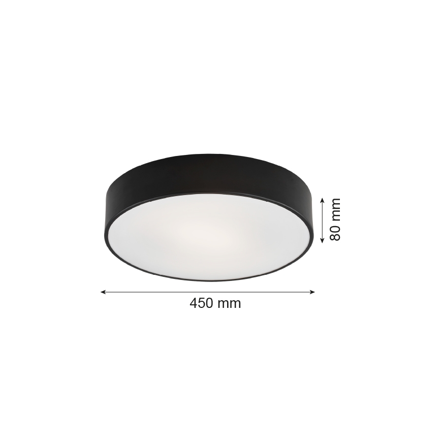 Argon 1186 - Plafonnier DARLING 3xE27/15W/230V d. 45 cm noir