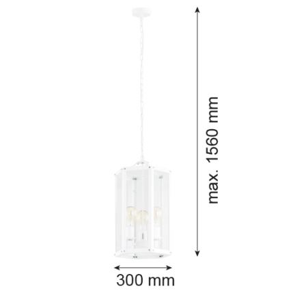 Argon 1251 - Suspension sur chaîne BODRUM 3xE27/15W/230V blanc