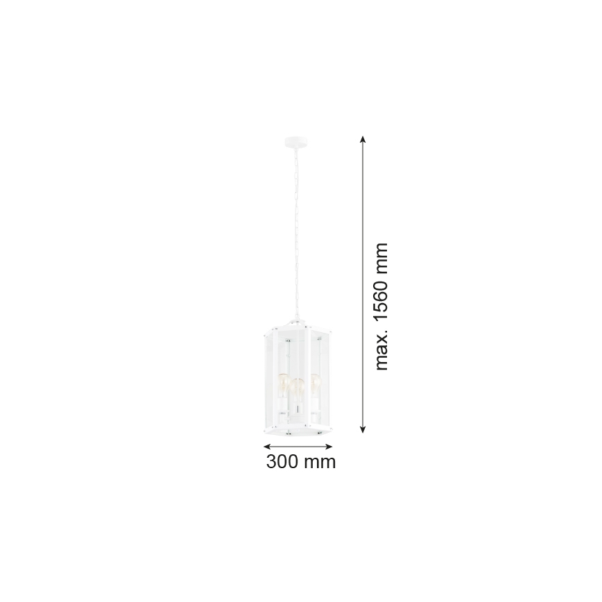 Argon 1251 - Suspension sur chaîne BODRUM 3xE27/15W/230V blanc