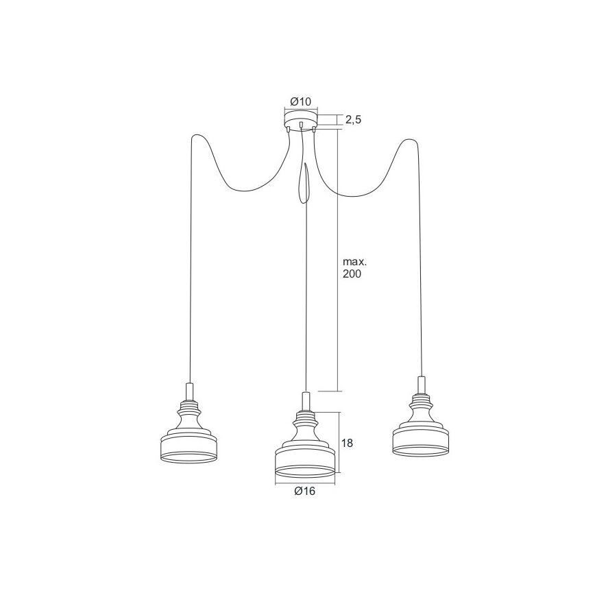 Argon 1354 - Suspension LED avec fil TULUZA 3xLED/5W/230V
