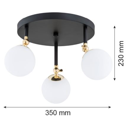 Argon 1436 - Plafonnier pour salle de bains LATINA, montage en surface 3xE14/40W/230V IP44