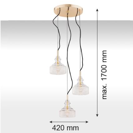 Argon 1462 - Suspension avec fil CRUZ 3xE14/7W/230V
