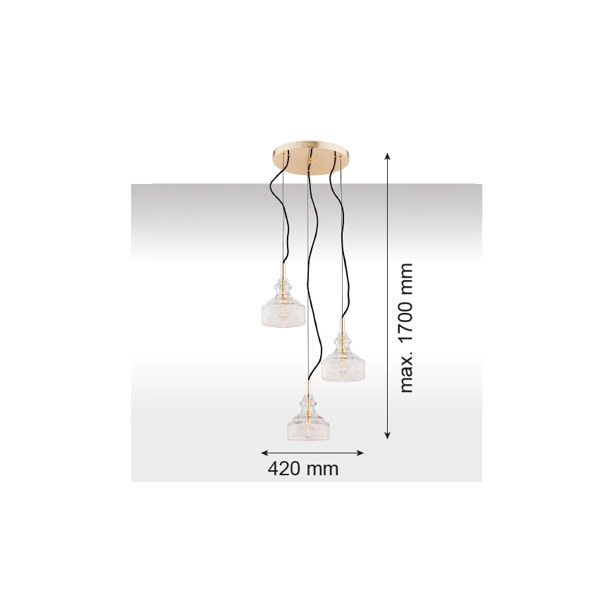 Argon 1462 - Suspension avec fil CRUZ 3xE14/7W/230V