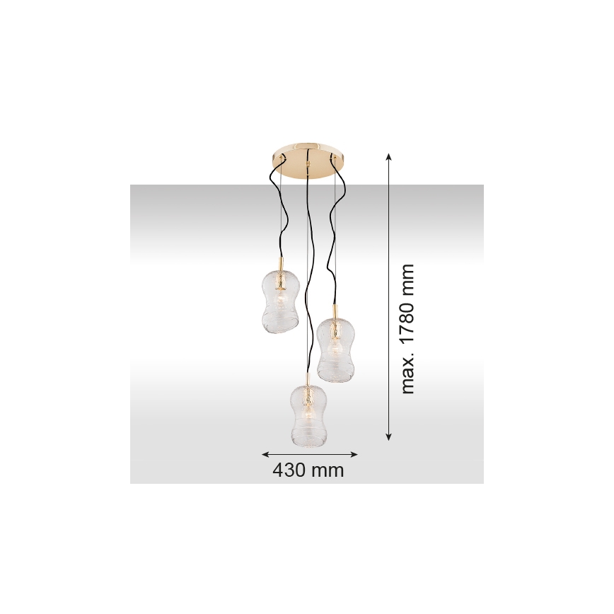 Argon 1464 - Suspension avec fil CADIZ 3xE27/15W/230V