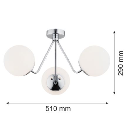 Argon 1477 - Lustre monté en surface TOMAR 3xE27/15W/230V chromé brillant