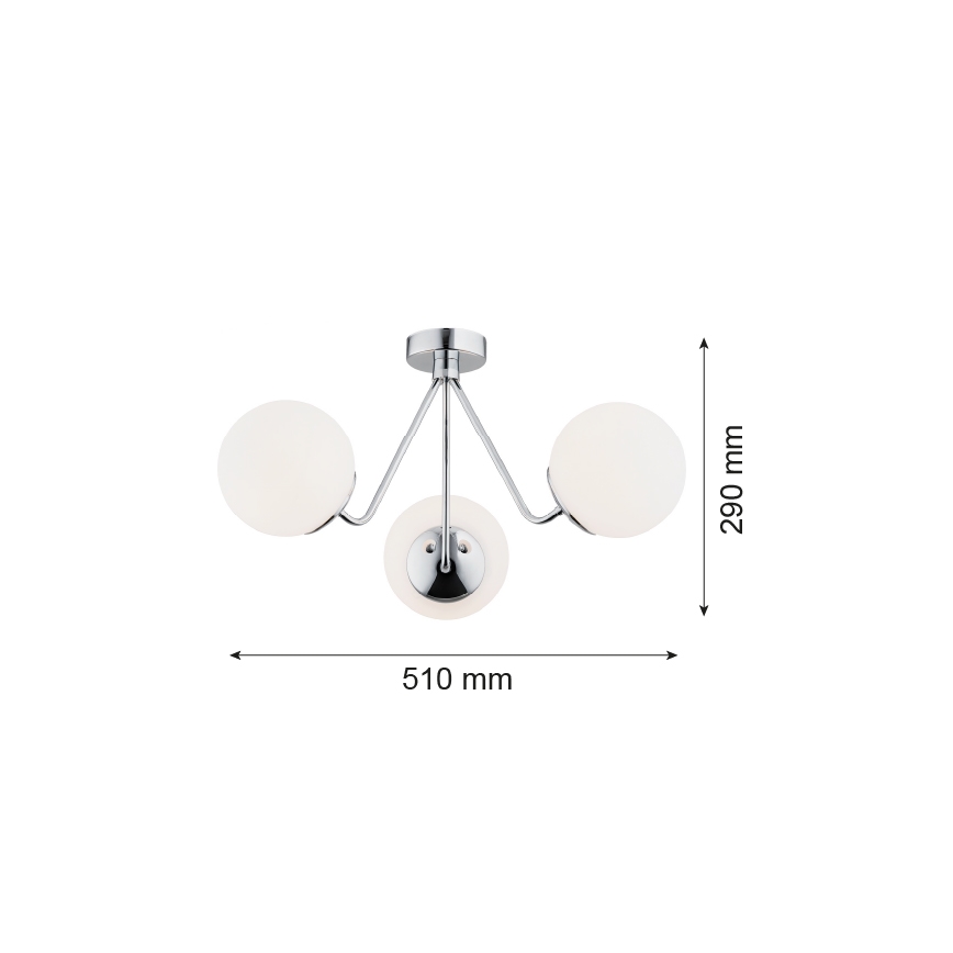 Argon 1477 - Lustre monté en surface TOMAR 3xE27/15W/230V chromé brillant