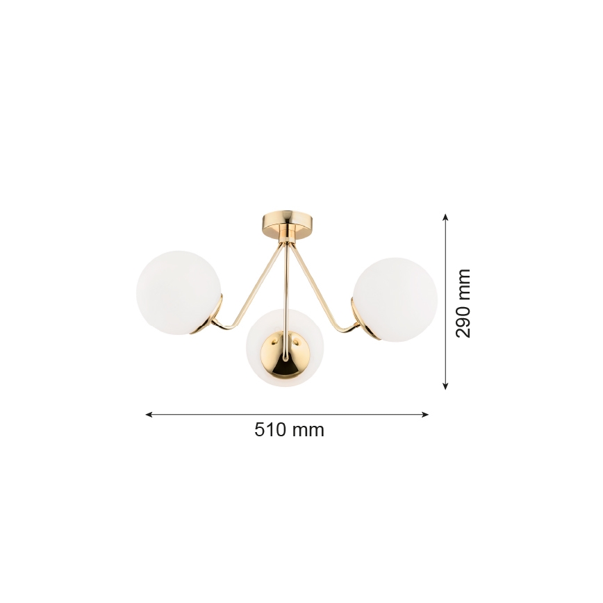 Argon 1481 - Lustre TOMAR 3xE27/15W/230V laiton