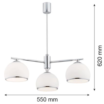 Argon 1487 - Lustre sur barre MARBELLA 3xE27/15W/230V chrome brillant