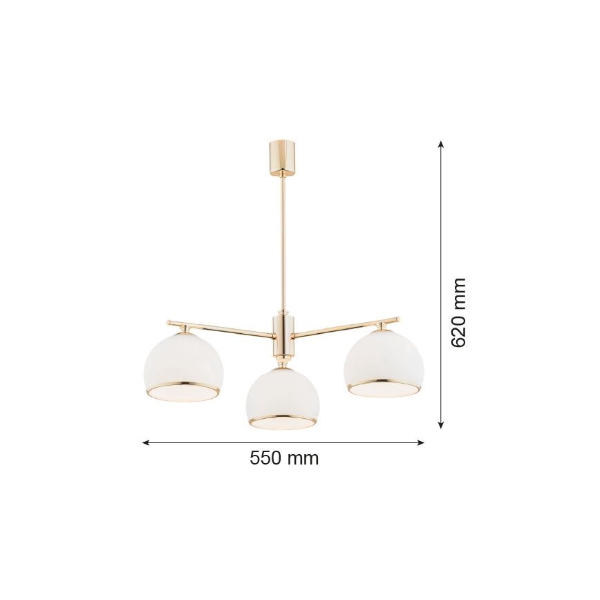 Argon 1488 - Lustre sur barre MARBELLA 3xE27/15W/230V laiton