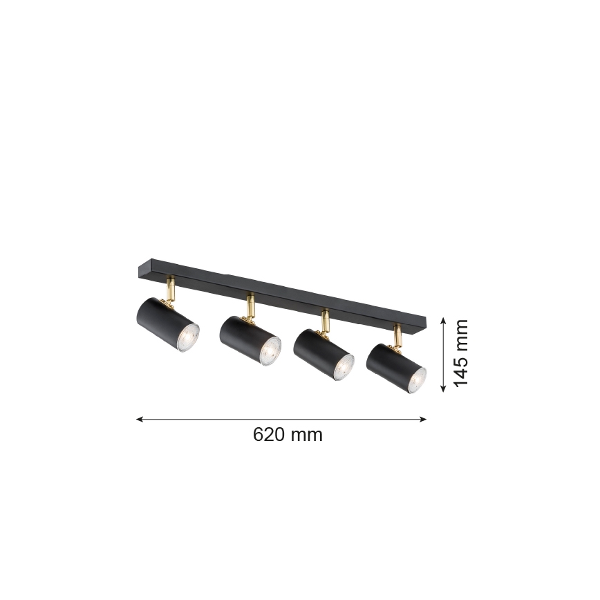 Argon 1690 - Spot LAGOS 4xGU10/5W/230V noir/laiton