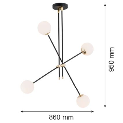 Argon 1696 - Lustre ABSTRACT 4xE14/7W/230V noir