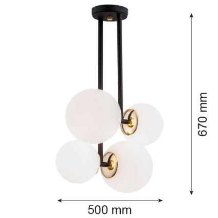 Argon 1739 - Lustre sur barre MORITZ 4xE27/15W/230V